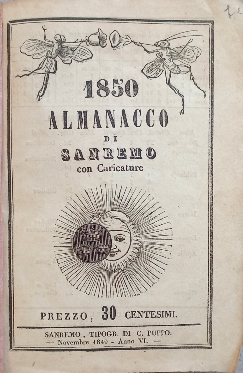 Almanacco di Sanremo con caricature.
