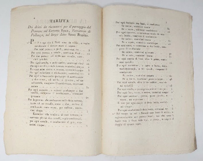 Manifesto camerale portante notificanza dello stabilimento di un dritto di …