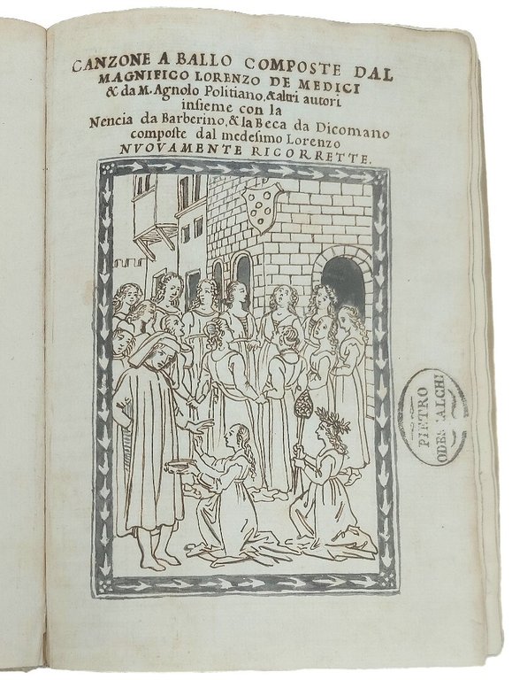 ( MANOSCRITTO) Canzone a ballo composte del magnifico Lorenzo de' …