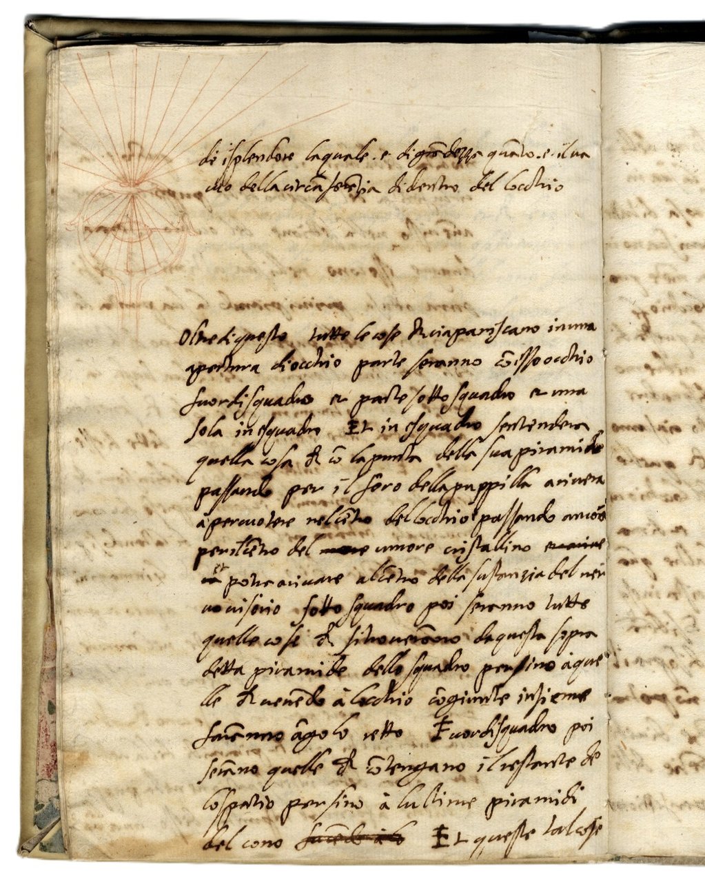 [Manoscritto di Ottica] Come nell occhio nostro se fa la … | Immagine principale