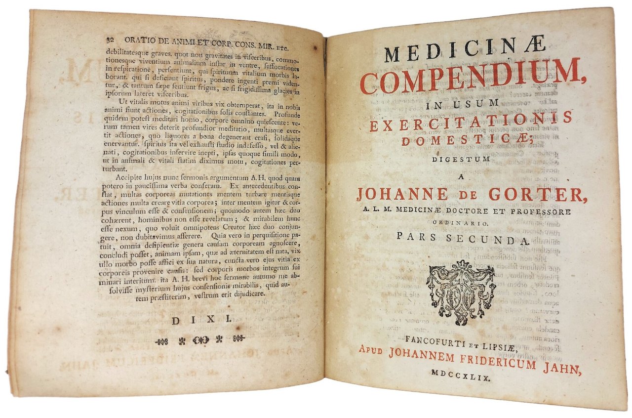 Medicinae compendium, in usum exercitationis domesticae pars prima (et secunda). | Immagine principale