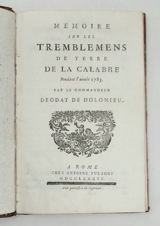 Memoire sur les tremblemens de terre de la Calabre Pendant …