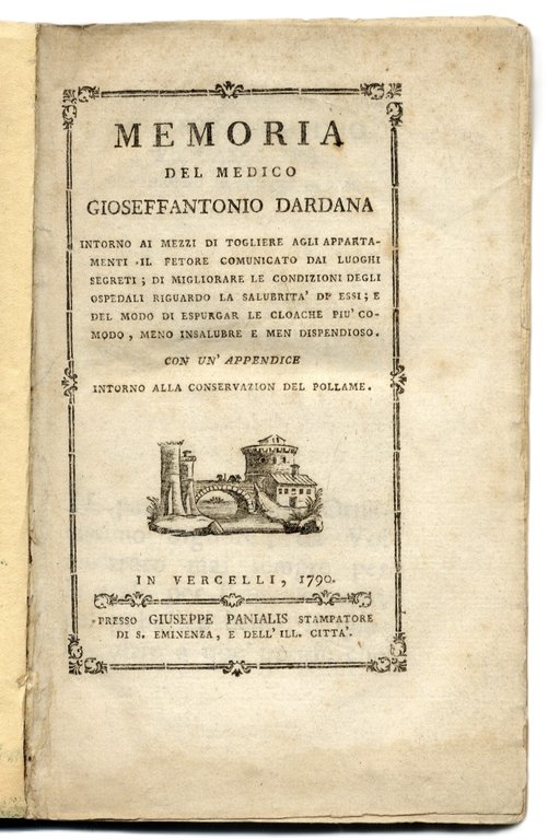 Memoria del medico Gioseffantonio Dardana intorno ai mezzi di togliere … | Immagine Gallery 2
