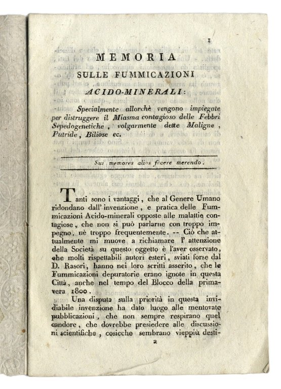 Memoria sulle fummicazioni acido-minerali Specialmente allorch&amp;egrave; vengono impiegate per distruggere … | Immagine Gallery 1