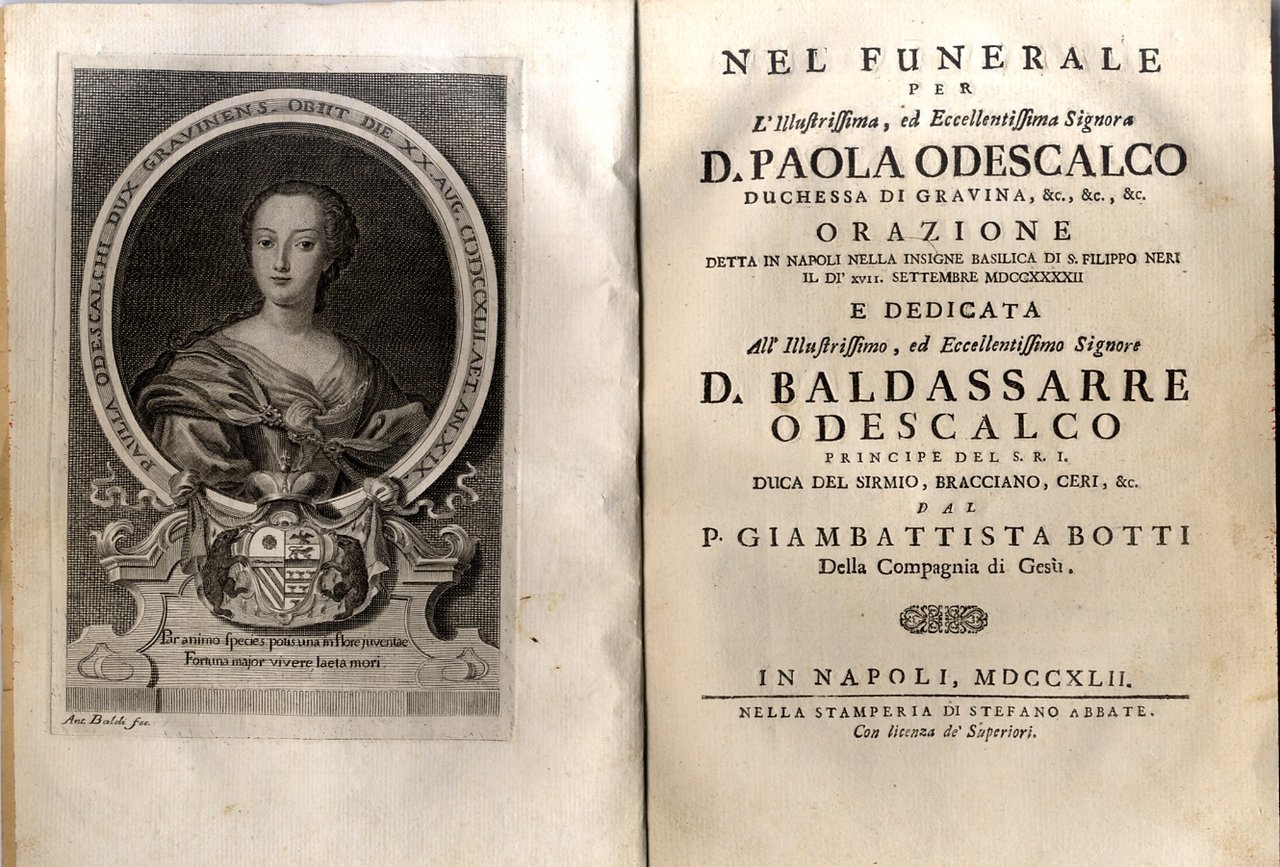 Nel funerale per l'illustrissima ed Eccellentissima Signora D. Paola Odescalco …