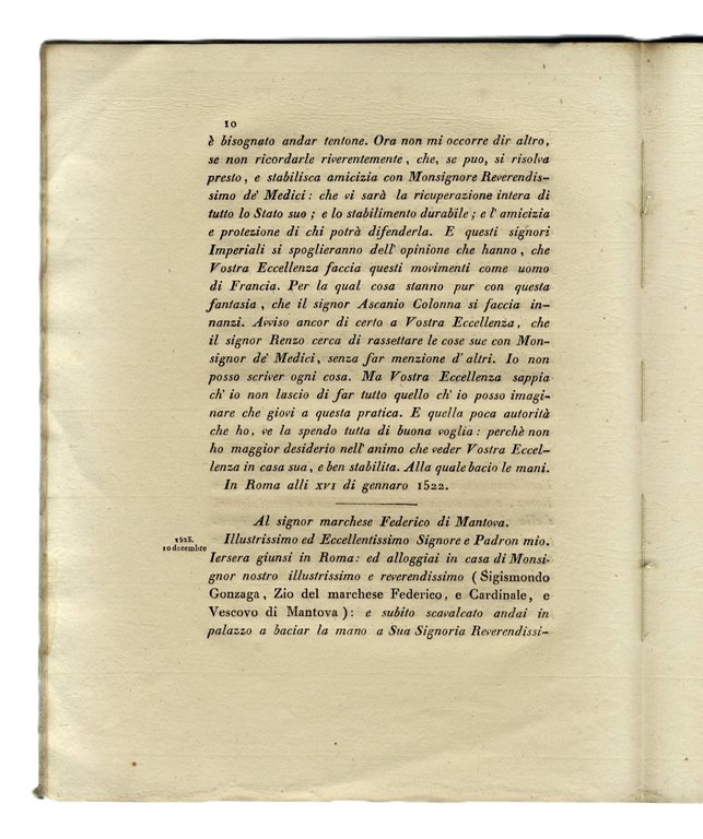 Notizia di lettere inedite del conte Baldessar Castiglione data da …