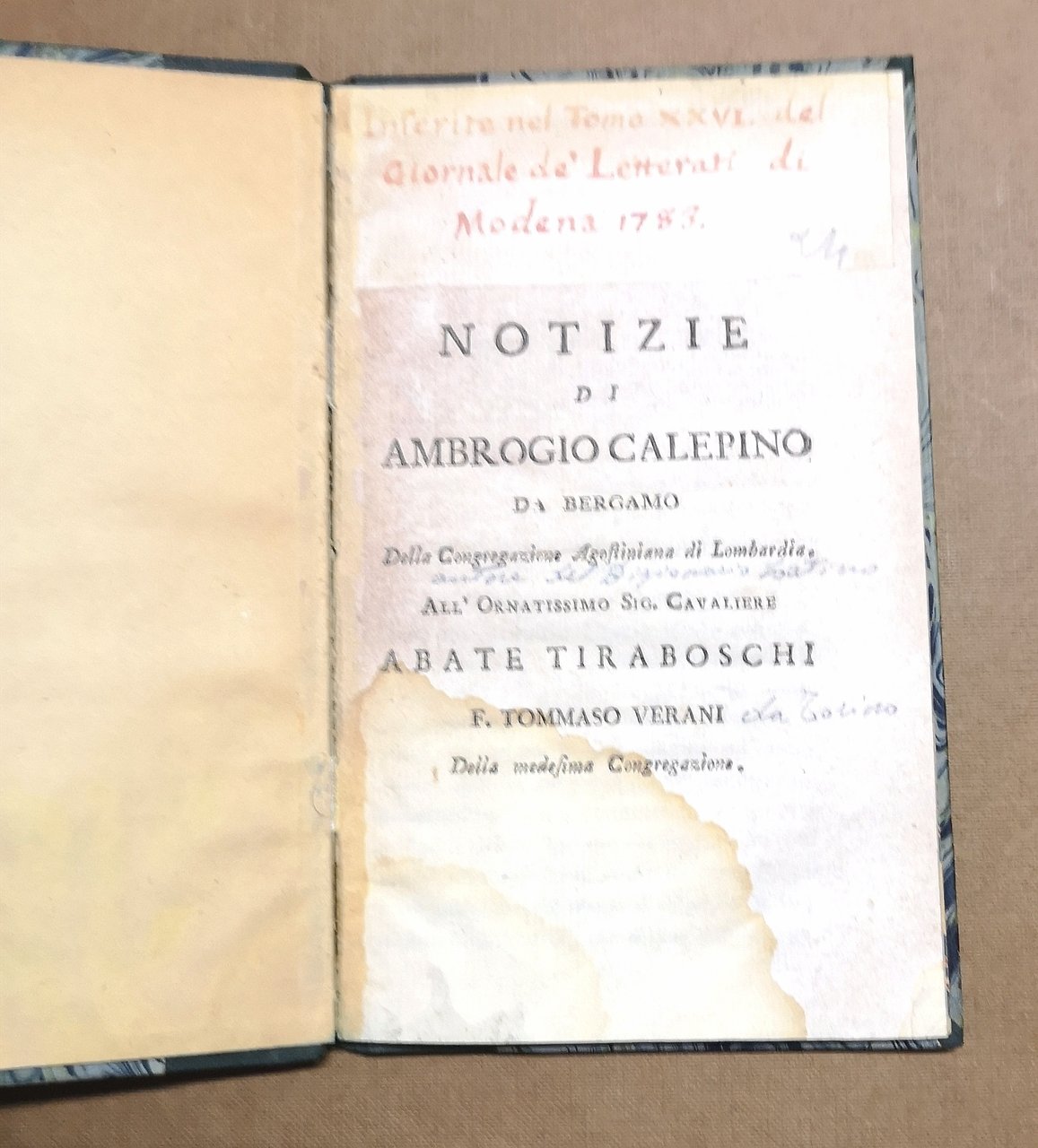 Notizie di Ambrogio Calepino da Bergamo. Della Congragazione Agostiniana di …