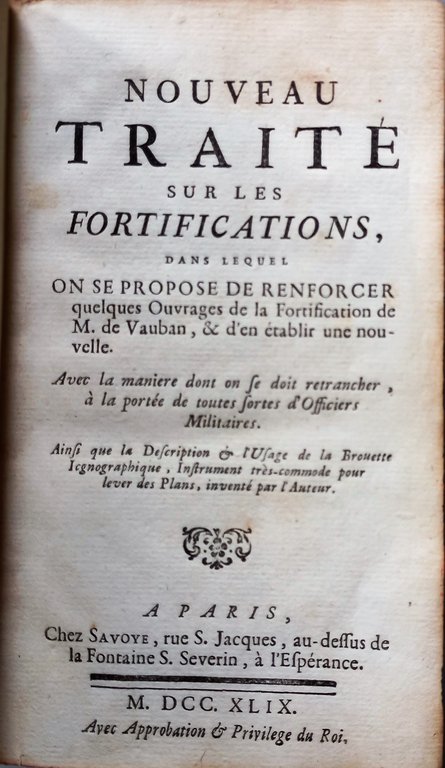 Nouveau Traité sur les Fortifications, dans lequel on se propose …