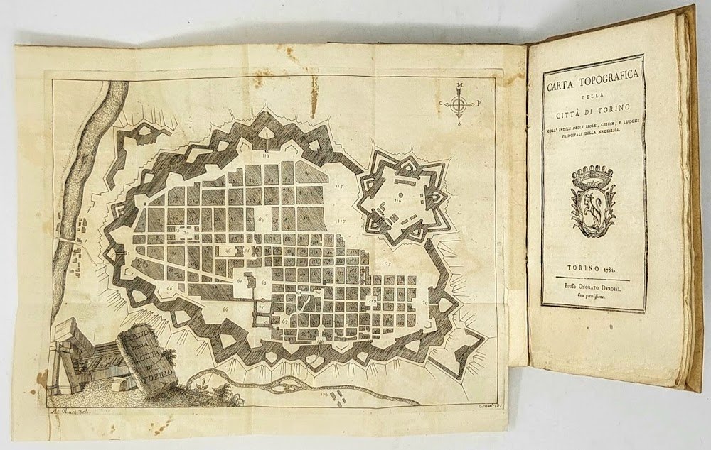 Nuova guida per la città di Torino. (Segue:) Carta topografica …