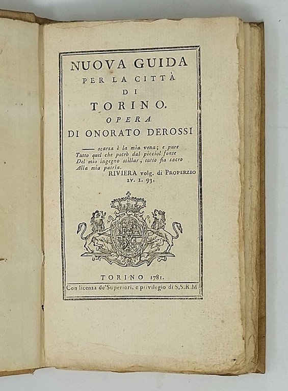 Nuova guida per la città di Torino. (Segue:) Carta topografica …