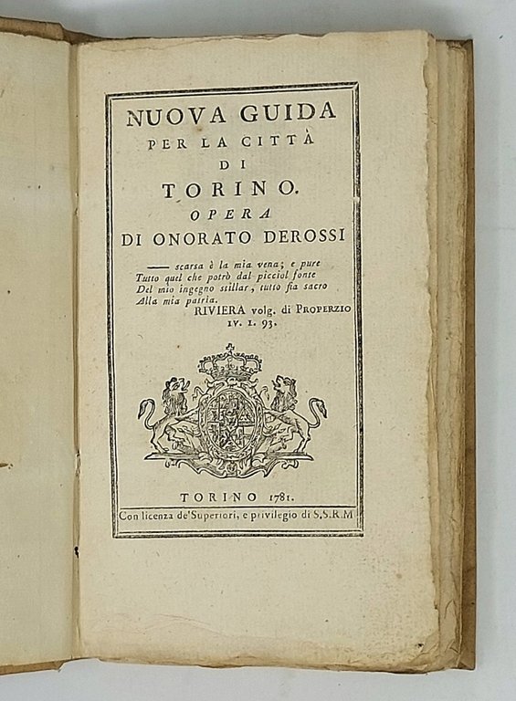 Nuova guida per la città di Torino. (Segue:) Carta topografica …