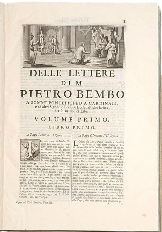 OPERE DEL CARDINALE PIETRO BEMBO. Ora per la prima volta …