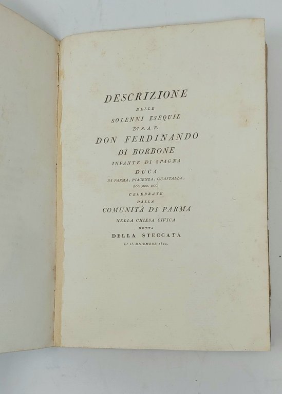 Orazione funebre in morte di Ferdinando I di Borbone, Infante …