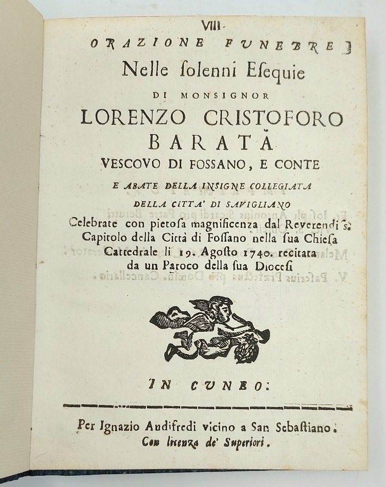 Orazione funebre nelle solenni esequie di monsignor Lorenzo Cristoforo Baratà …