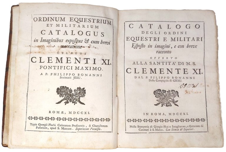 Ordinum Equestrium et Militarium Catalogus. Catalogo degli Ordini Equestri e …