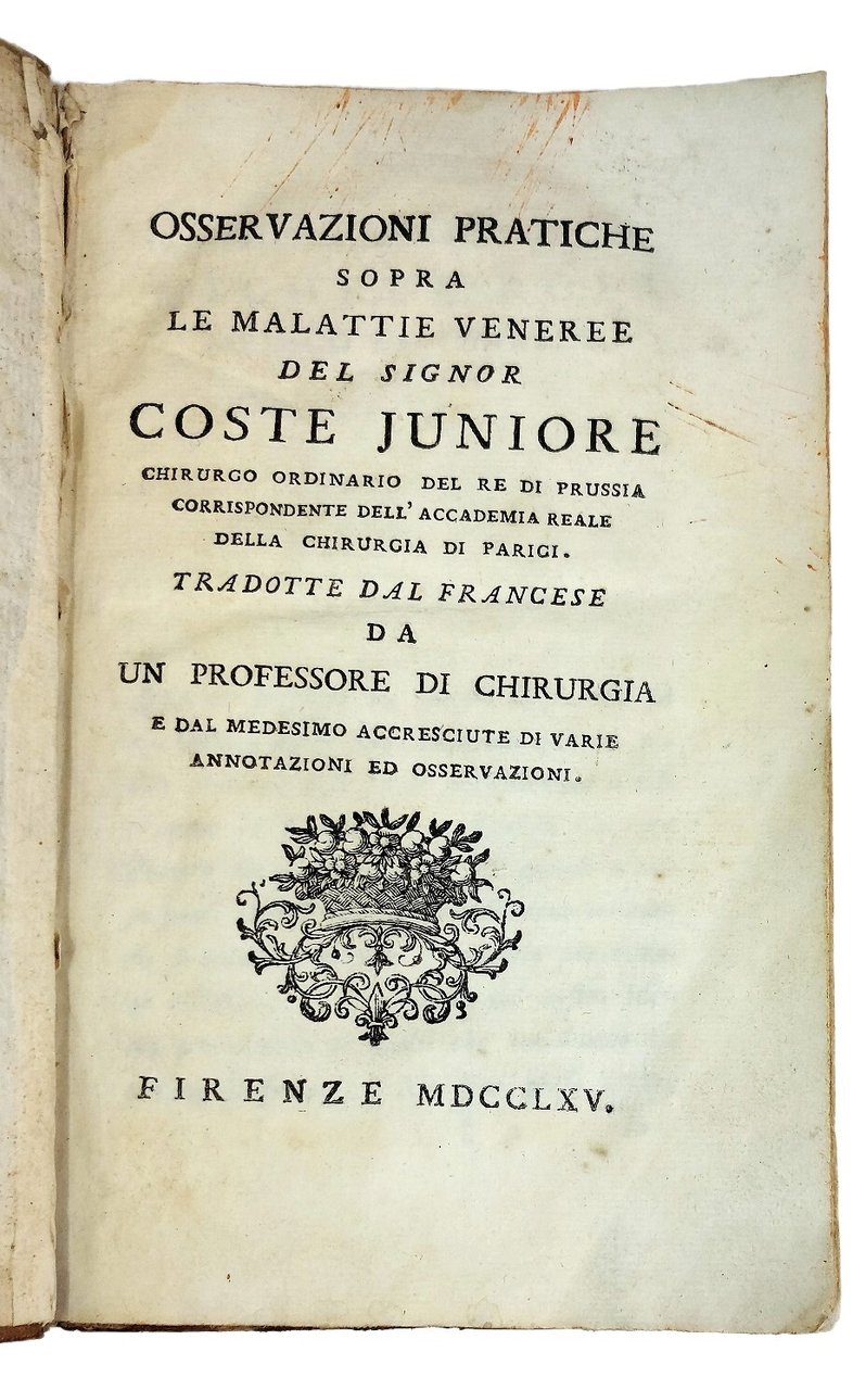 Osservazioni pratiche sopra le Malattie Veneree. Tradotte dal francese da … | Immagine principale