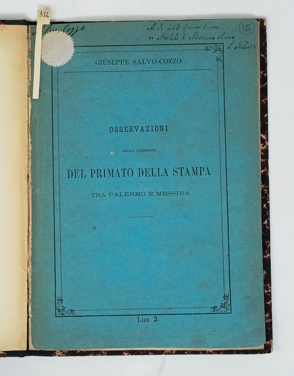 Osservazioni sulla quistione del primato della stampa tra Palermo e … | Immagine principale