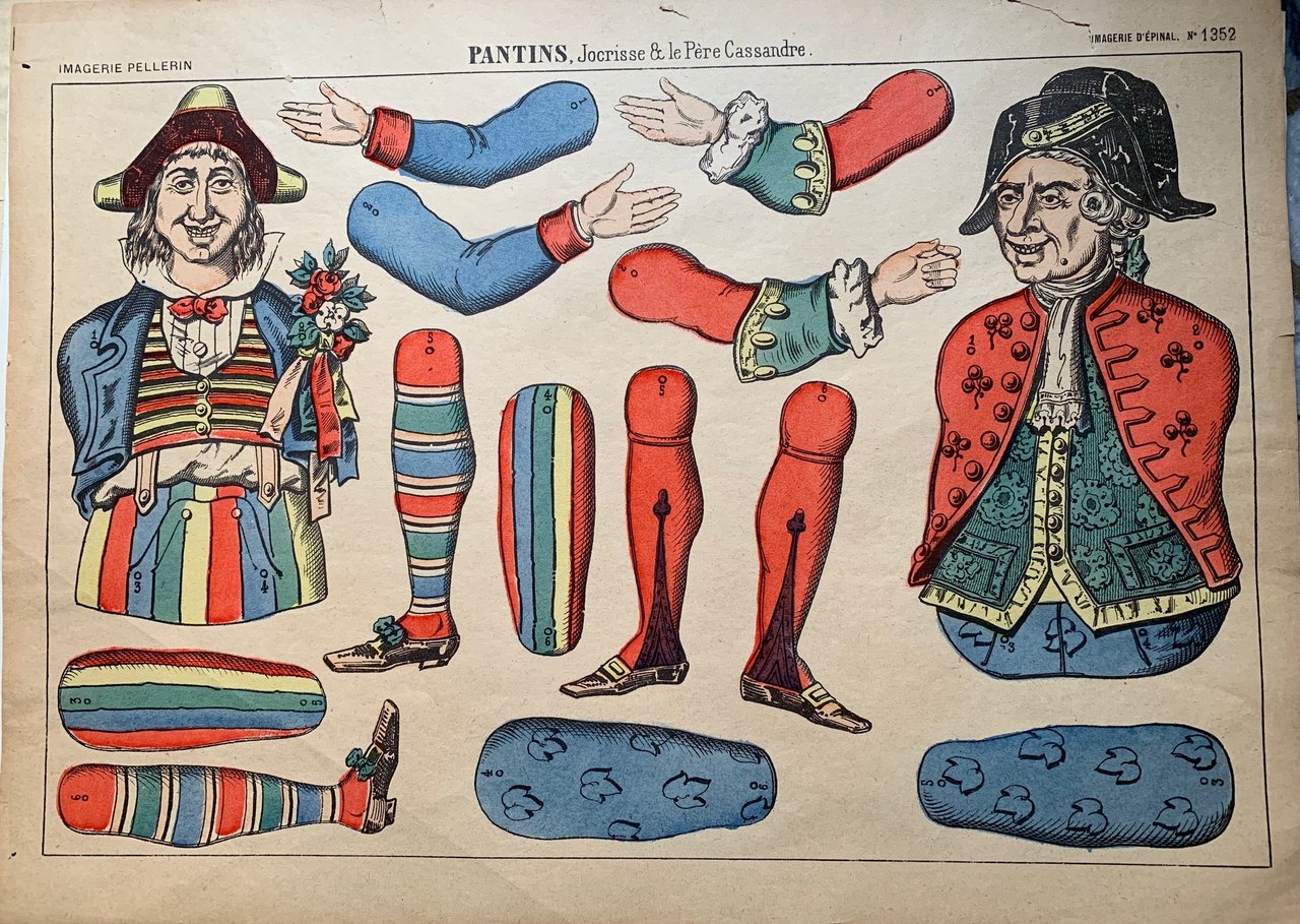 Pantins, Jocrisse & le Père Cassandre. Imagerie d'epinal n. 1352