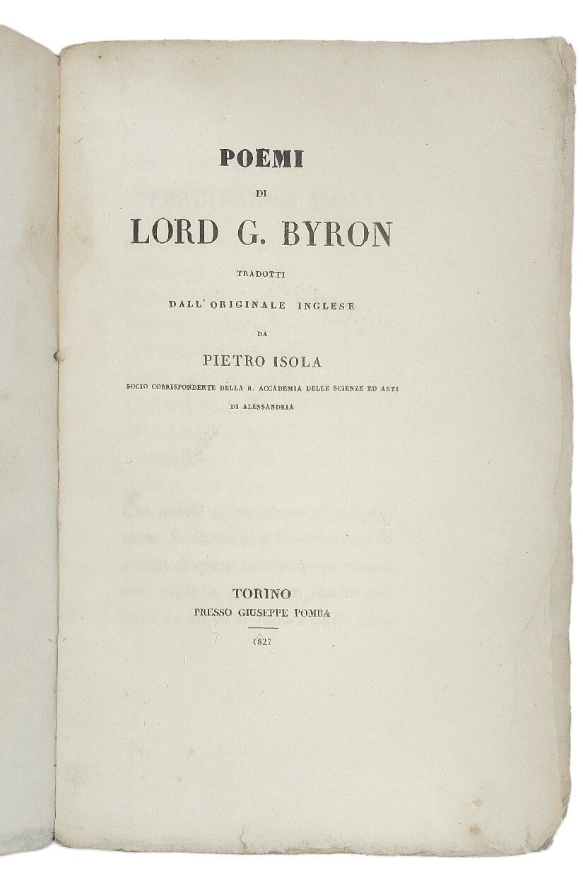 Poemi di lord G. Byron tradotti dall'originale inglese da Pietro …