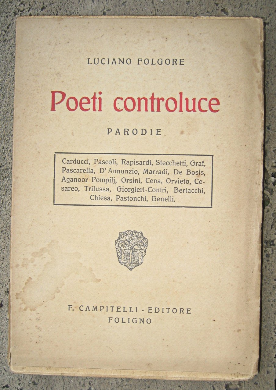 Poeti Controluce. Parodie.