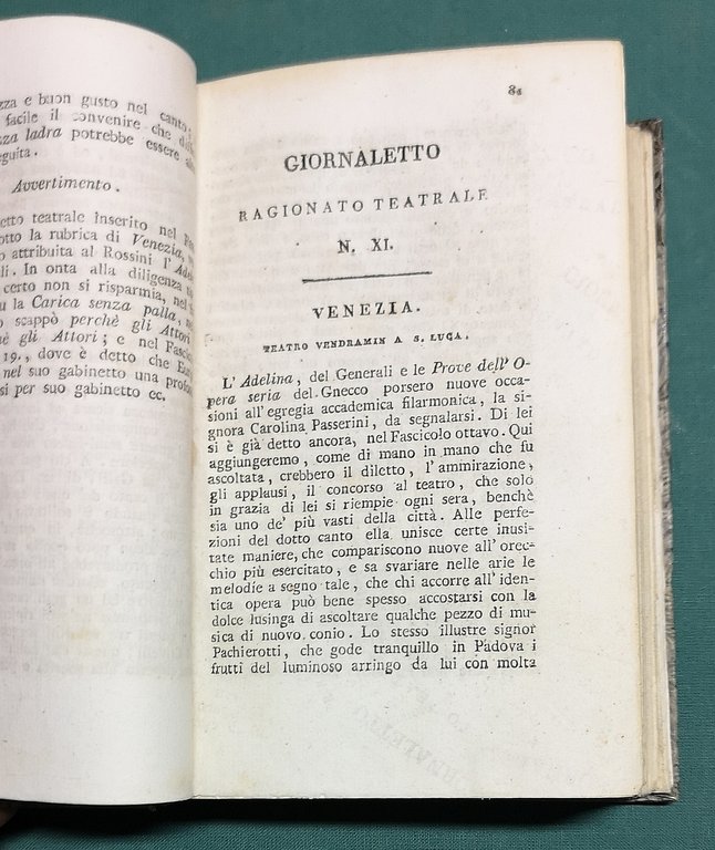 Raccolta di 84 fascicoli della rivista Giornaletto Ragionato Teatrale.