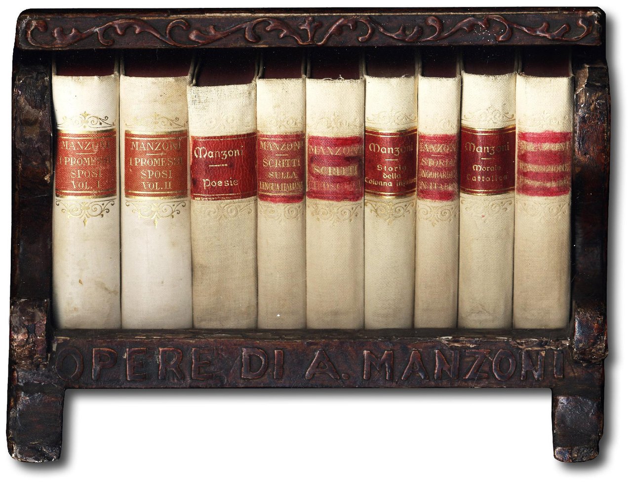 Raccolta di 9 opere del Manzoni, in elegante legatura editoriale …