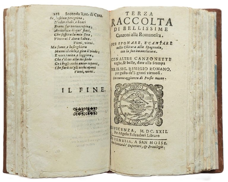 Raccolte di Bellissime Canzonette Musicali, e moderne, di Autori grauissimi …