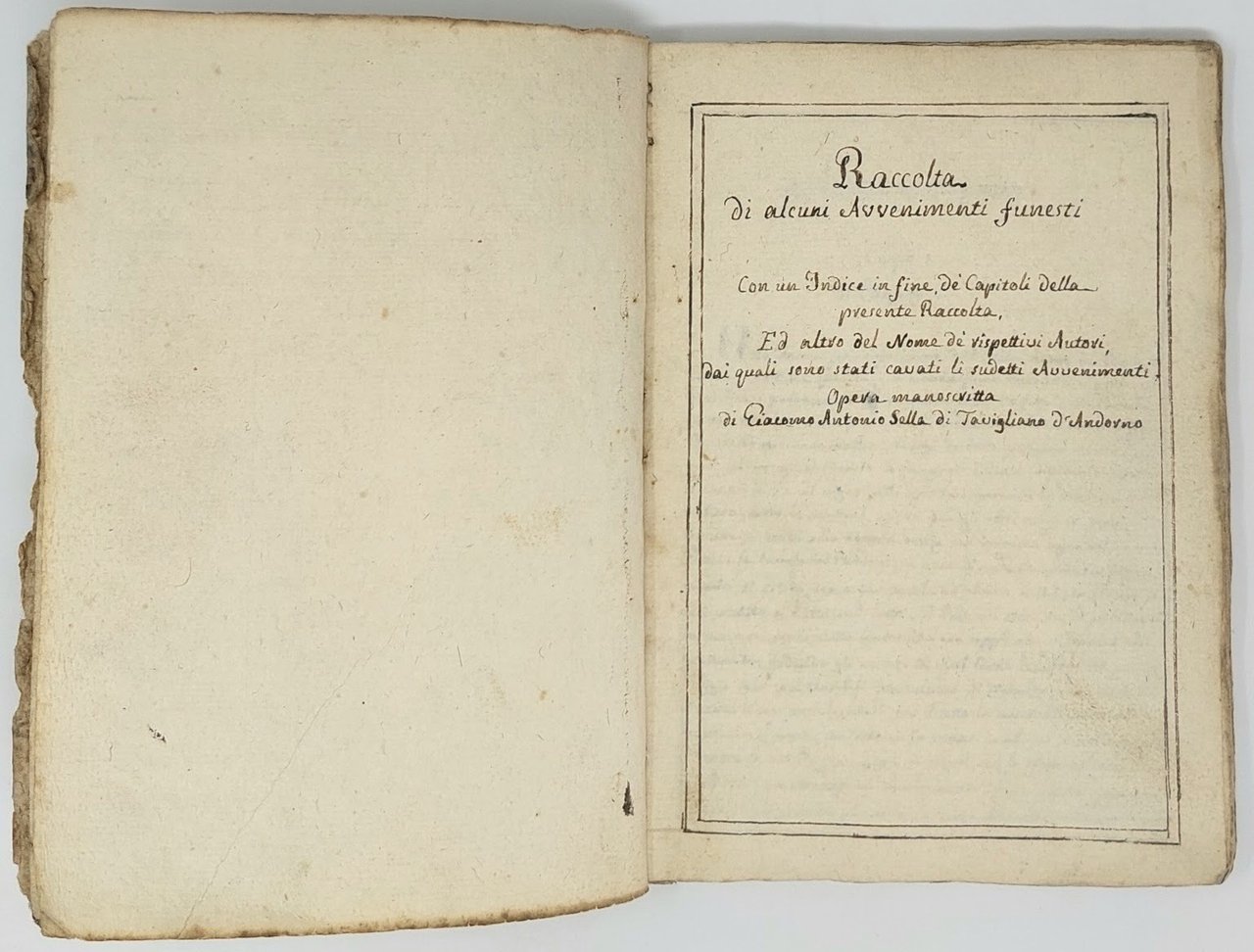 Raccolte di Novelle (1812). Raccolta di alcuni avvenimenti funesti...opera manoscritta …