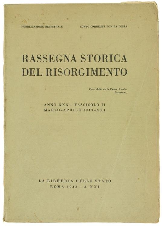 RASSEGNA STORICA DEL RISORGIMENTO