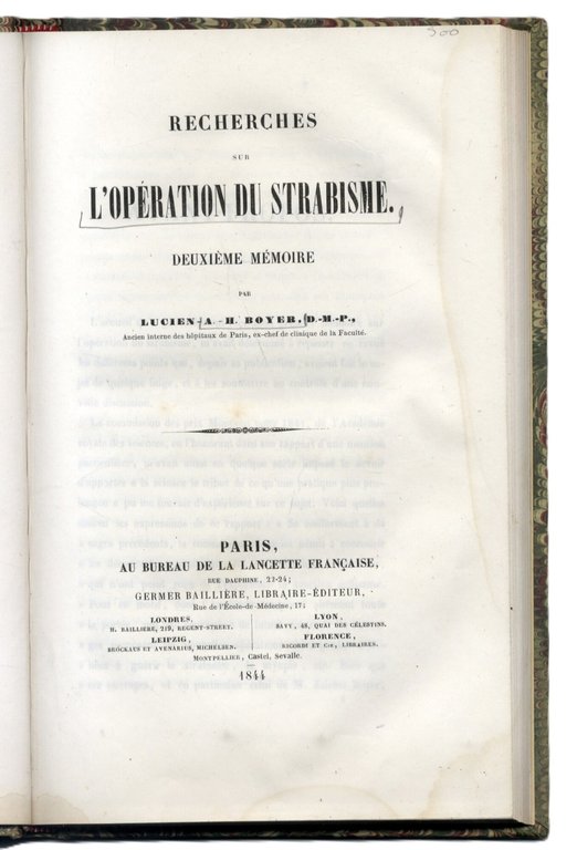 Recherches sur L'op&amp;eacute;ration du strabisme. M&amp;eacute;moire pr&amp;eacute;sent&amp;eacute; a l'Acad&amp;eacute;mie Royale … | Immagine Gallery 9