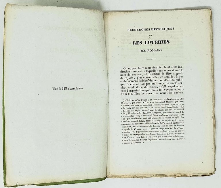 Recherches sur les loteries des Romains