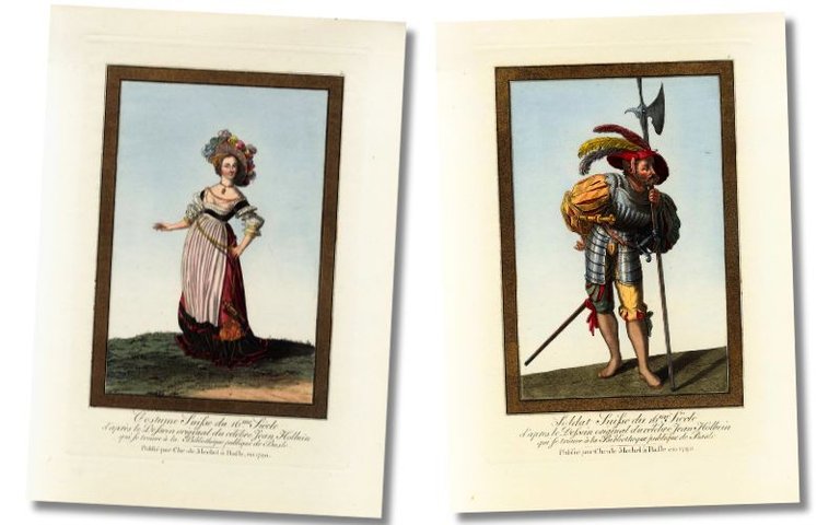 Recueil de XII costumes suisses, civils et militaires, hommes et …