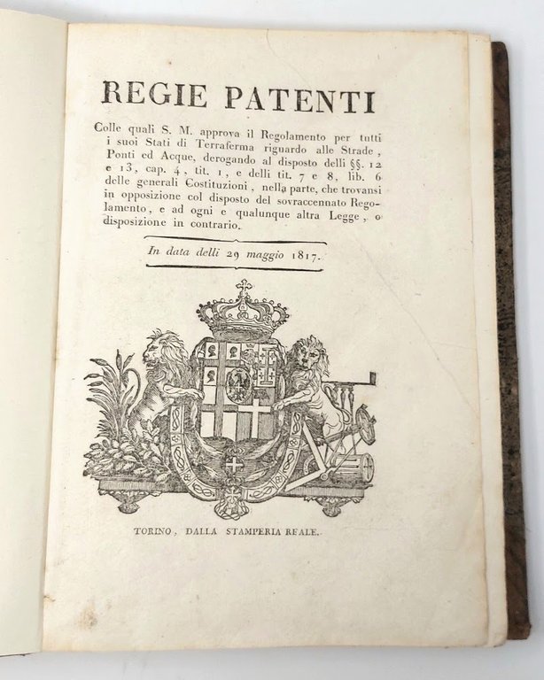 Regie Patenti colle quali S.M. approva il Regolamento per tutti …