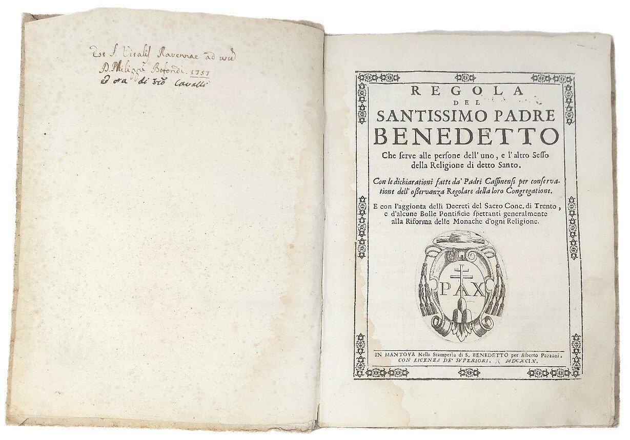 Regola del Santissimo padre Benedetto.&amp;nbsp;Che serve alle persone dell'uno, e …