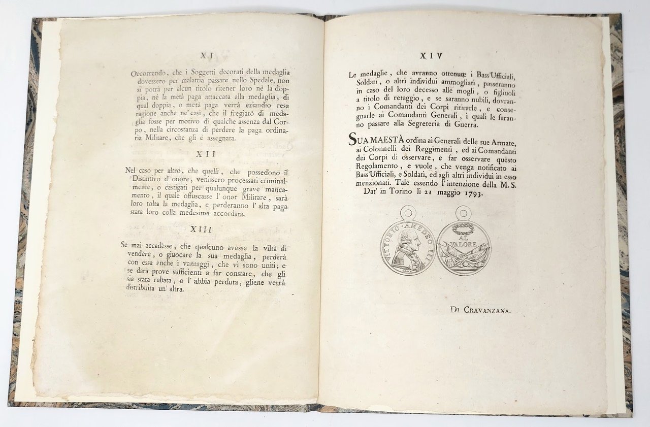 Regolamento per il Distintivo d'Onore da Sua Maest&amp;agrave; stabilito per …
