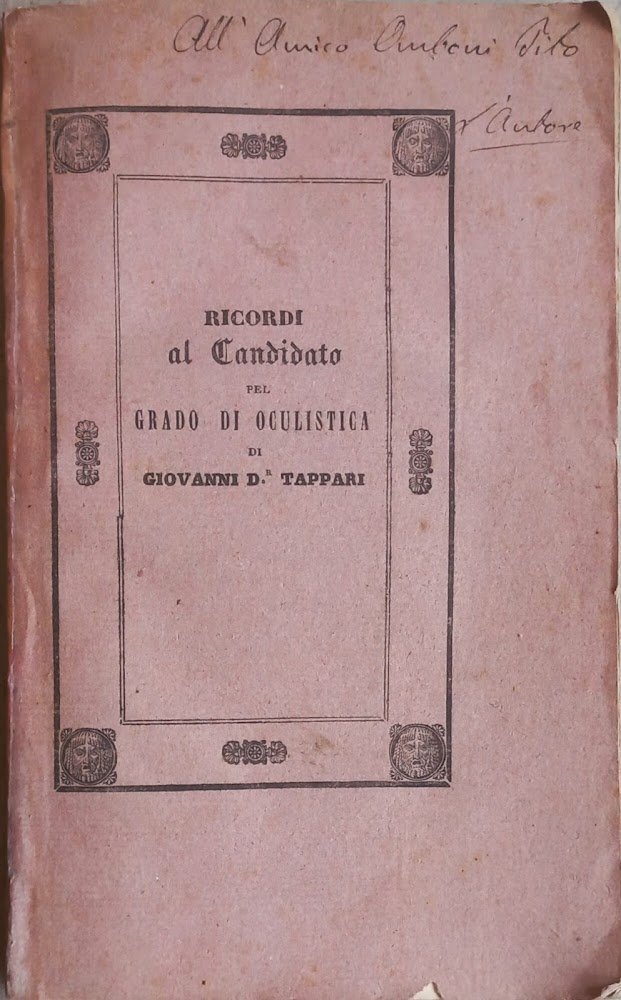 Ricordi al candidato pel grado di oculistica