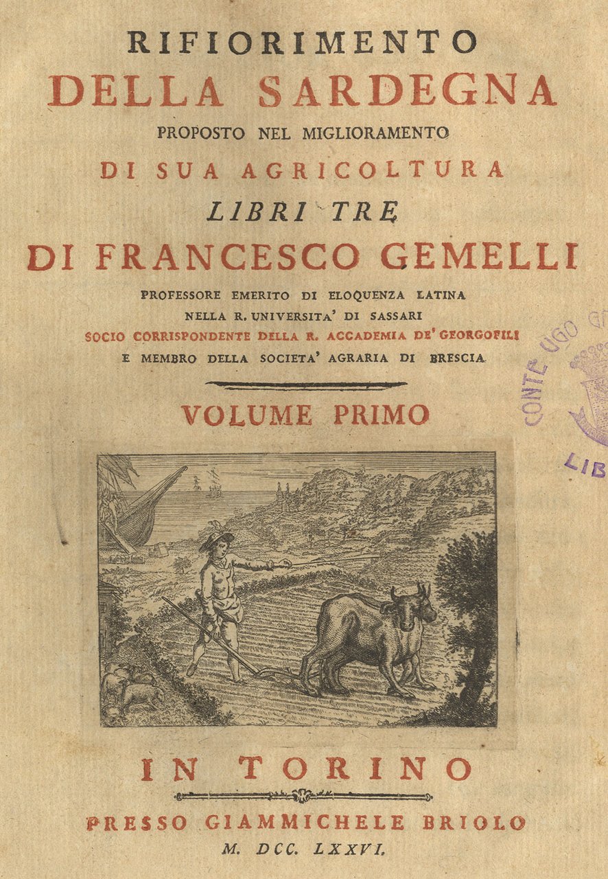 Rifiorimento della Sardegna, proposto nel miglioramento di sua agricoltura, libri …