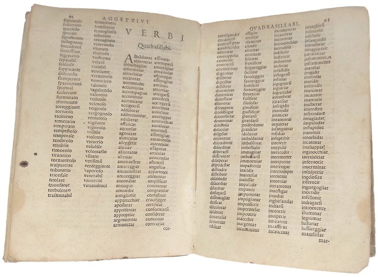 Rimario dove sono registrate tutte le voci toscane; le quali …