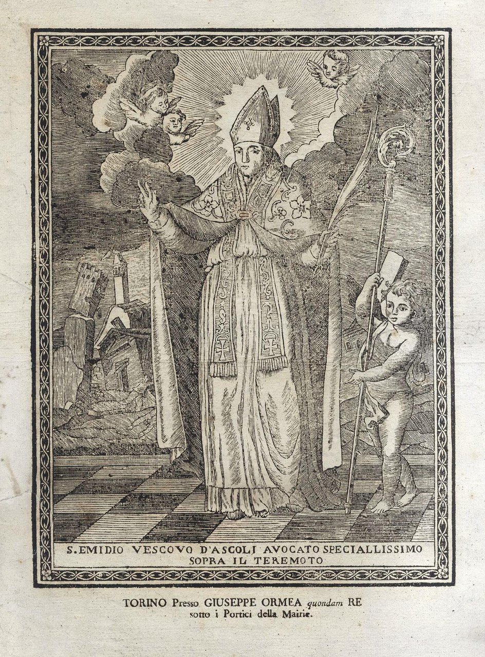 S. Emidio Vescovo d’Ascoli Avvocato specialissimo sopra il terremoto.