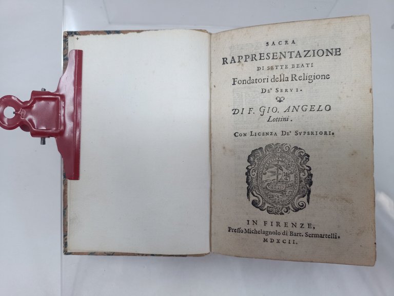 Sacra Rappresentazione di Sette Beati fondatori della Religione de' Servi.