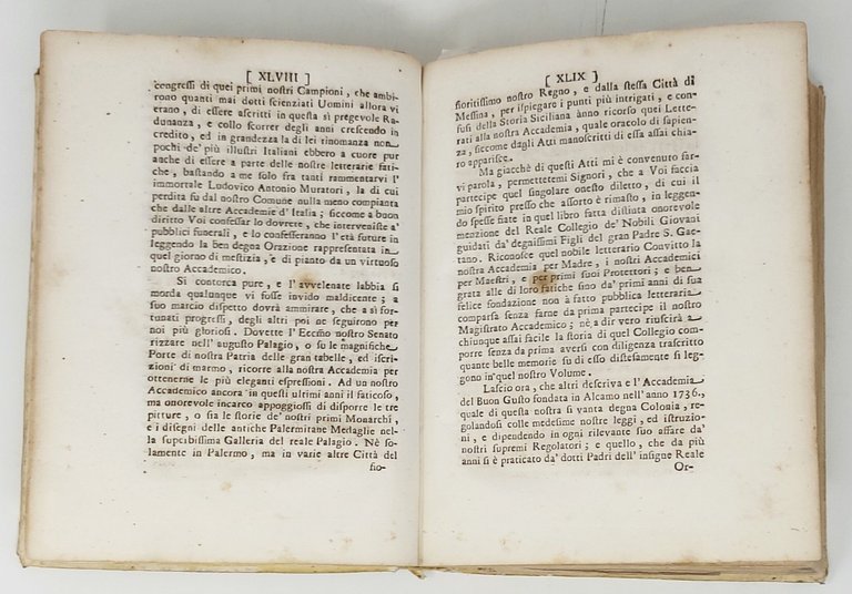 Saggi di dissertazioni dell'Accademia Palermitana del Buon Gusto. Vol. I.