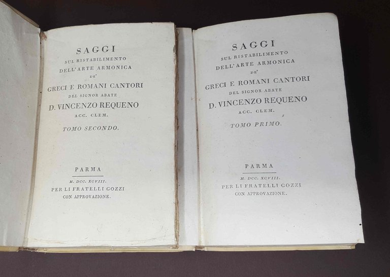 Saggi sul ristabilimento dell&amp;rsquo;Arte Armonica de&amp;rsquo; greci e romani cantori.