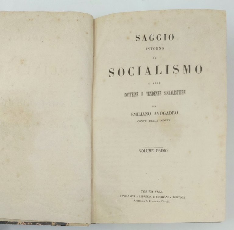 Saggio intorno al Socialismo e alle dottrine e tendenze socialistiche.