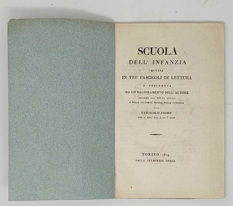 Scuola dell' infanzia divisa in tre fascicoli di lettura e …