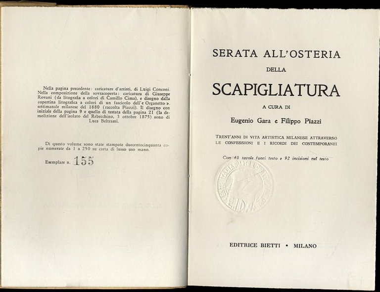 Serata all'osteria della Scapigliatura. Trent'anni di vita artistica milanese attraverso le …
