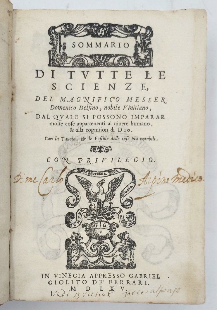 Sommario di tutte le scienze.