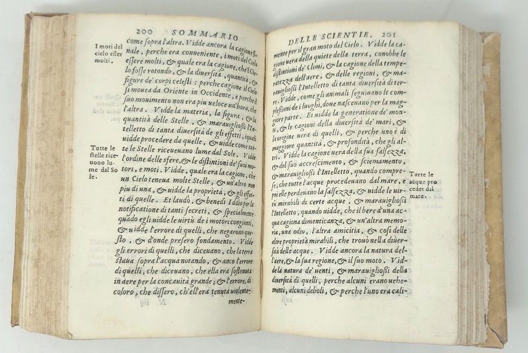 Sommario di tutte le scienze.