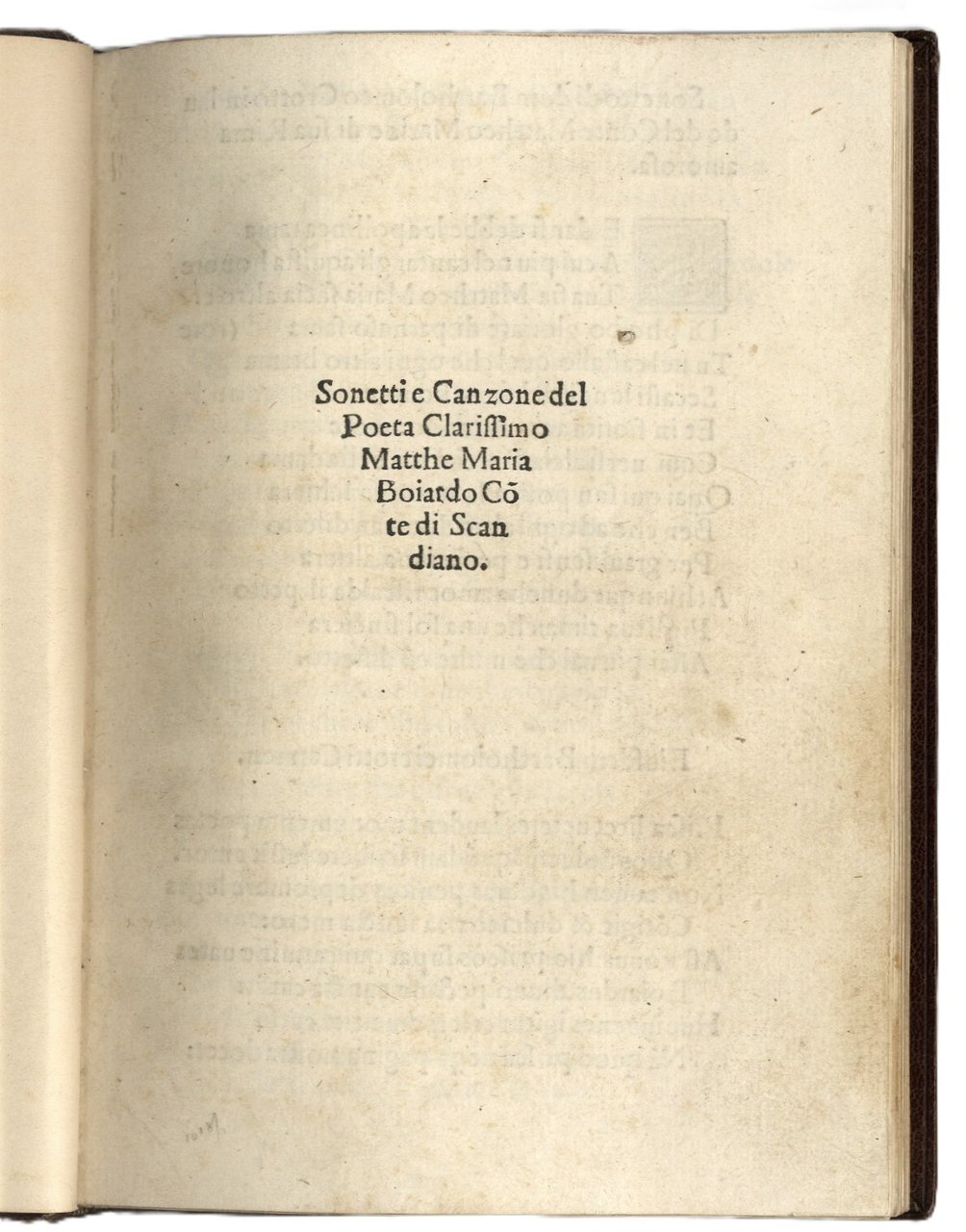 Sonetti e Canzone del Poeta Clarissimo Matthe Maria Boiardo C&amp;ocirc;te … | Immagine principale