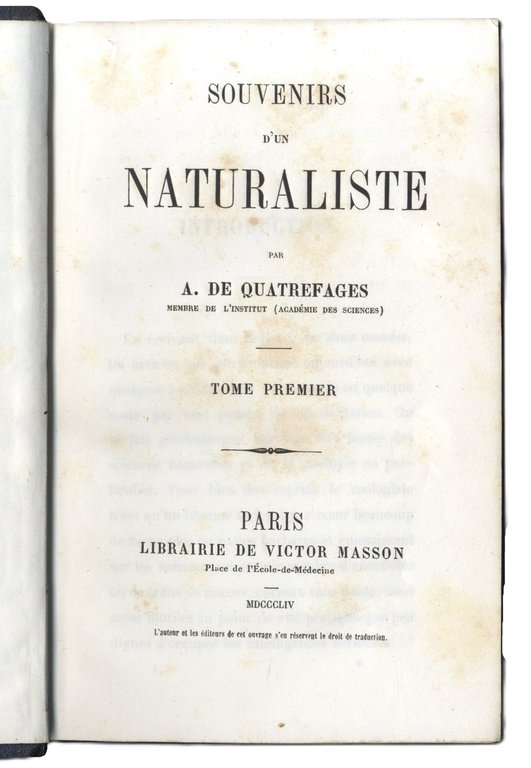 Souvenirs d'un naturaliste.