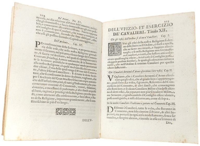 STATUTI DELL'ORDINE DE' CAVALIERI di SANTO STEFANO.